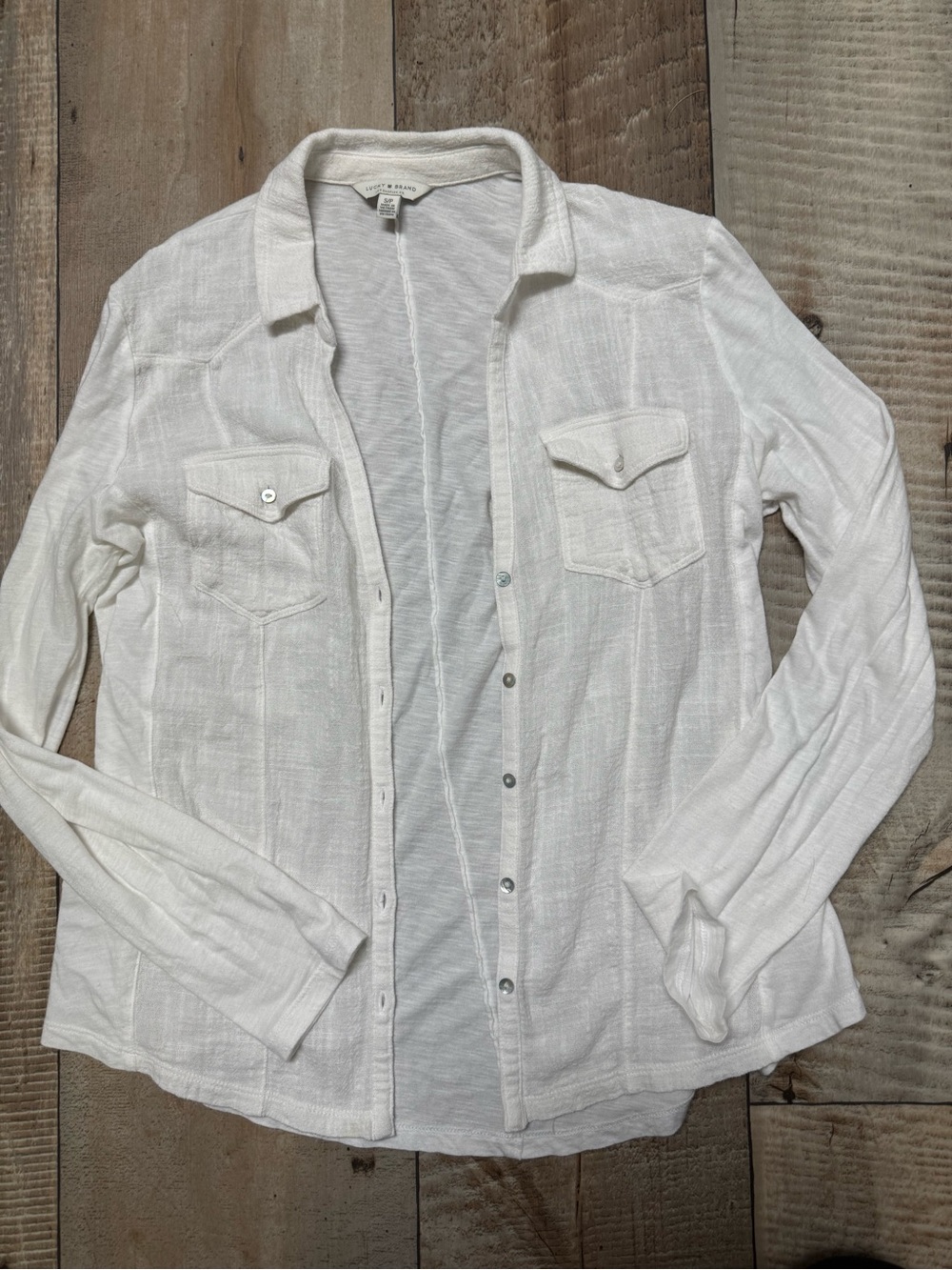 Lucky Brand White Button-Down Shirt